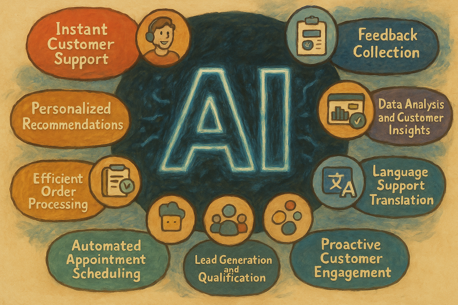 Infographic showing AI chatbot strategies to improve customer satisfaction